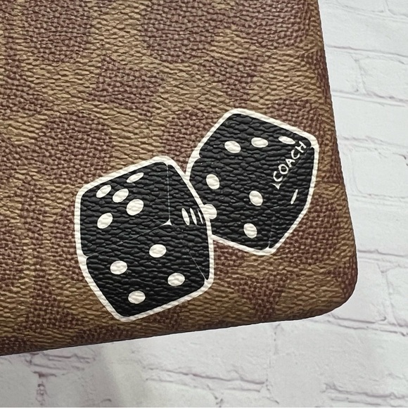 COACH Corner Zip Wristlet In Signature Canvas With Rexie Sticker Print NWT - Picture 7 of 14